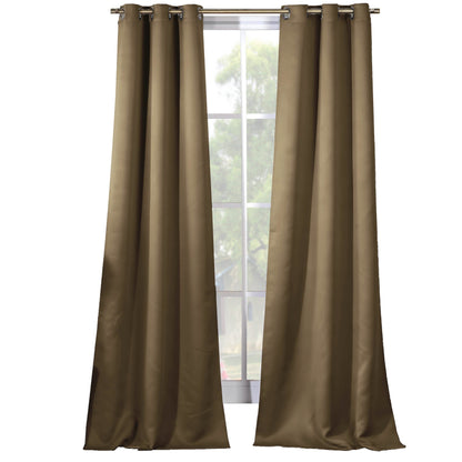 2-Piece Set: Solid Blackout Thermal Grommet Window Curtain Pair Panel