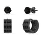 2-Piece Set: Stainless Steel and Simulated Diamond Cross Studs/Huggie Earrings