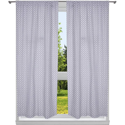 2-Piece Set:100% Cotton Chevron Print Blackout Window Curtain Pair Panel