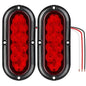 2-Pieces: Oval LED Brake Light 10 LED Lamp Stop Turn Tail Light