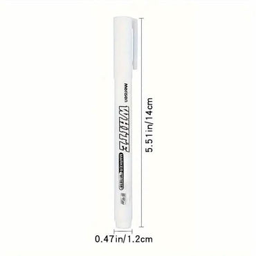2-Pieces: White Marker Pen Alcohol Paint Oily Waterproof Tire Painting Graffiti Pens
