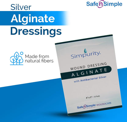 Safe N Simple Simpurity Silver Calcium Alginate Wound Dressing, 12 Inch Length Rope (120 Count)