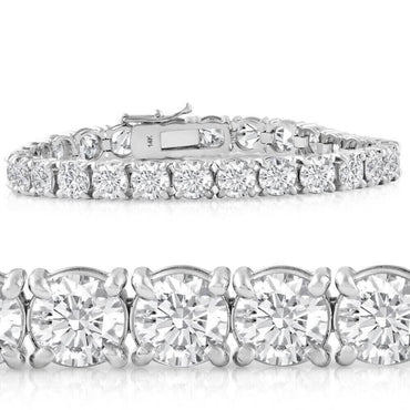 20 Ct Simulated Diamond Tennis Bracelet 14k White Gold 7"
