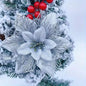 20-Pieces: Artificial Poinsettia Flowers Christmas Ornament