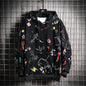 Fashion Printed Plus Size Sweater Coat Men's