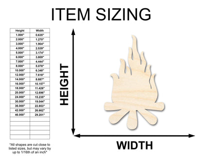 Unfinished Wood Bonfire Shape - Camping Craft - up to 46" DIY