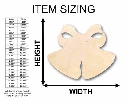 Unfinished Wood Christmas Bells Silhouette - Craft- up to 46" DIY
