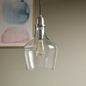 Bell Glass Pendant Light – Gold, Bronze or Silver Metal Base, Clear Glass Shade & Adjustable Cord | 9" Dia