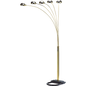 5-Arm Arc Floor Lamp – Adjustable Dome Heads, 3-Way Switch & Tip-Resistant Base | Black, Gold, Nickel & White