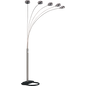 5-Arm Arc Floor Lamp – Adjustable Dome Heads, 3-Way Switch & Tip-Resistant Base | Black, Gold, Nickel & White