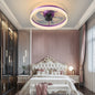 Flush Mount Ceiling Fan with Dimmable LED Light – Slim Embedded Design, Remote Control & Ultra-Quiet 21dB Motor