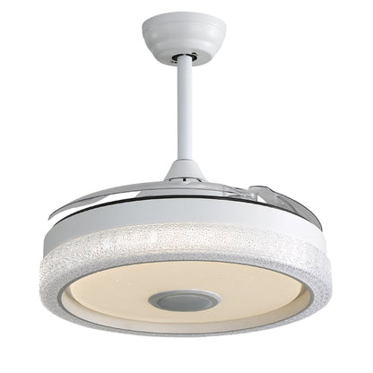 42" Invisible Blade Ceiling Fan – LED 3CCT Dimmable, RGB Light, Bluetooth Speaker & App/Remote Control | DC Motor