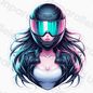 Unparalleled™ Cute Biker Girl Sticker