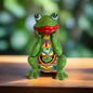 Talavera Frog Statue | Vibrant Hand-Painted Mexican Ceramic Art