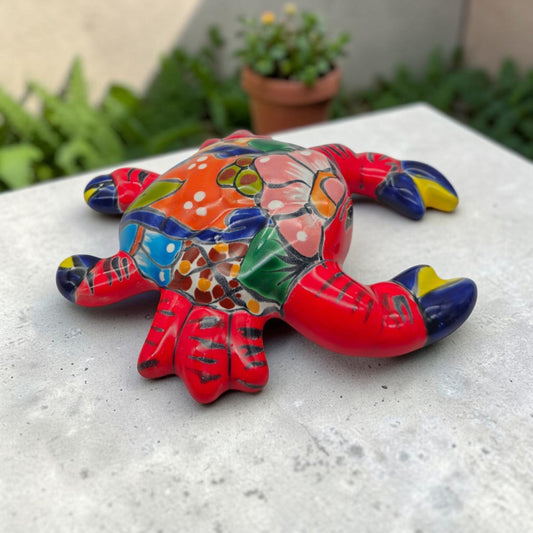 Talavera Crab Sculpture | Vibrant Handmade Mexican Art
