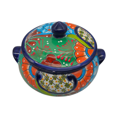 Talavera Cazuela Pot w/ Lid | Mexican Ceramic Soup Pot