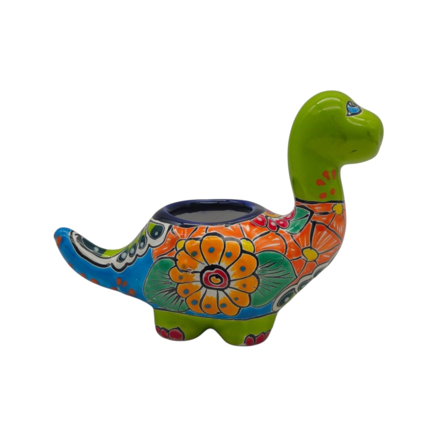 Talavera Brachiosaurus Planter | Colorful Mexican Succulent Pot