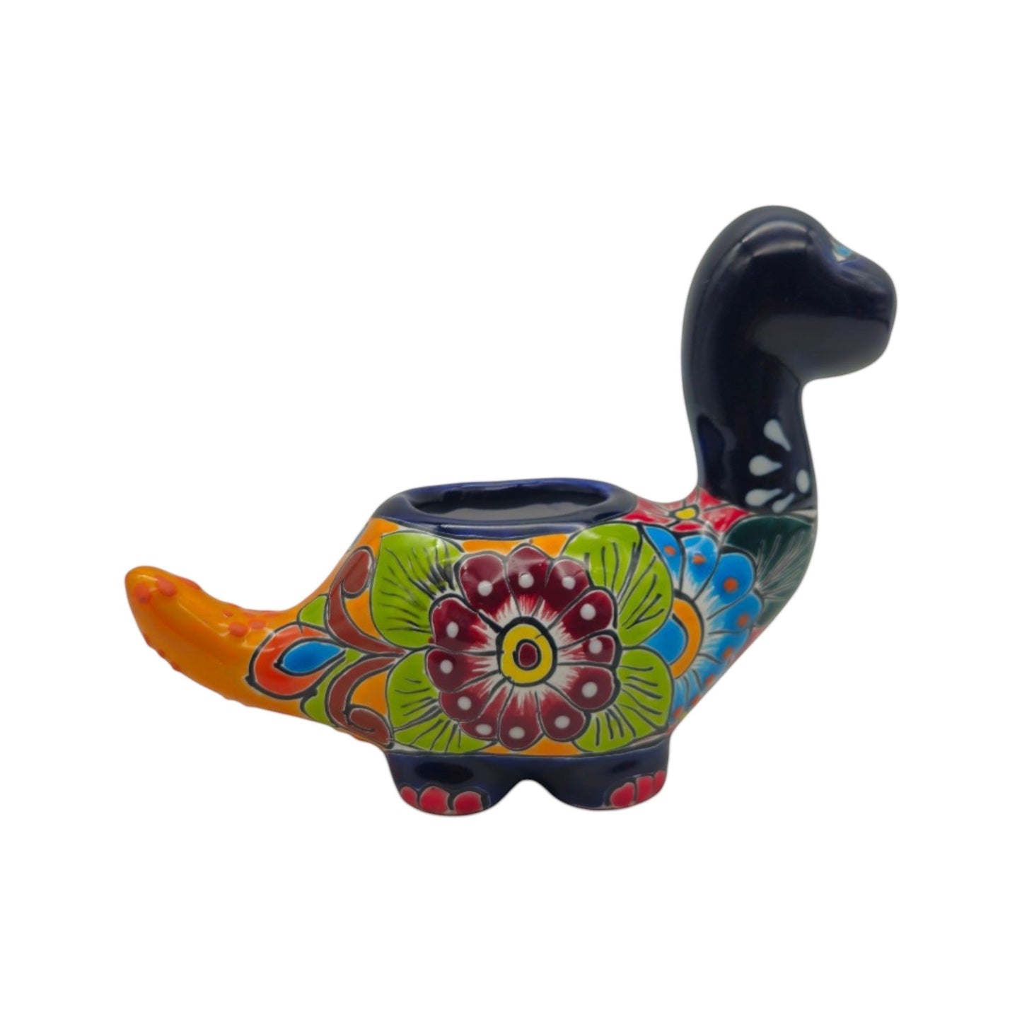 Talavera Brachiosaurus Planter | Colorful Mexican Succulent Pot