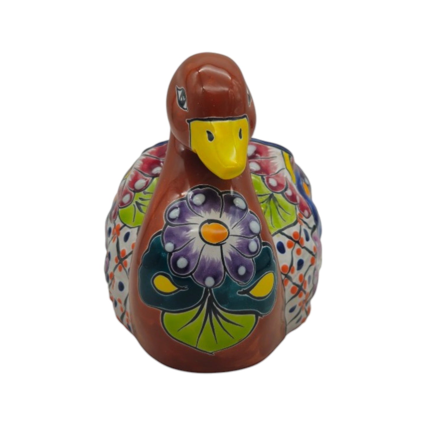 Colorful Talavera Duck Planter | Mexican Succulent Pottery Art