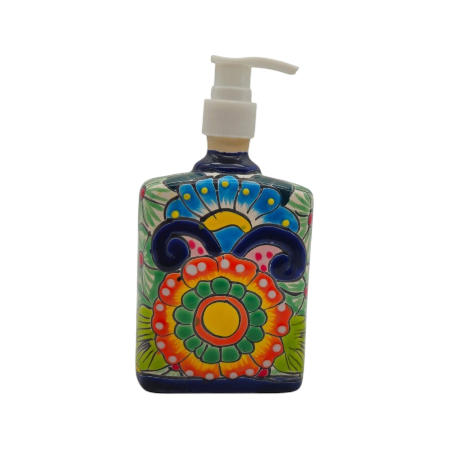 Hand-Painted Talavera Soap Pump | Colorful Ceramic Dispenser