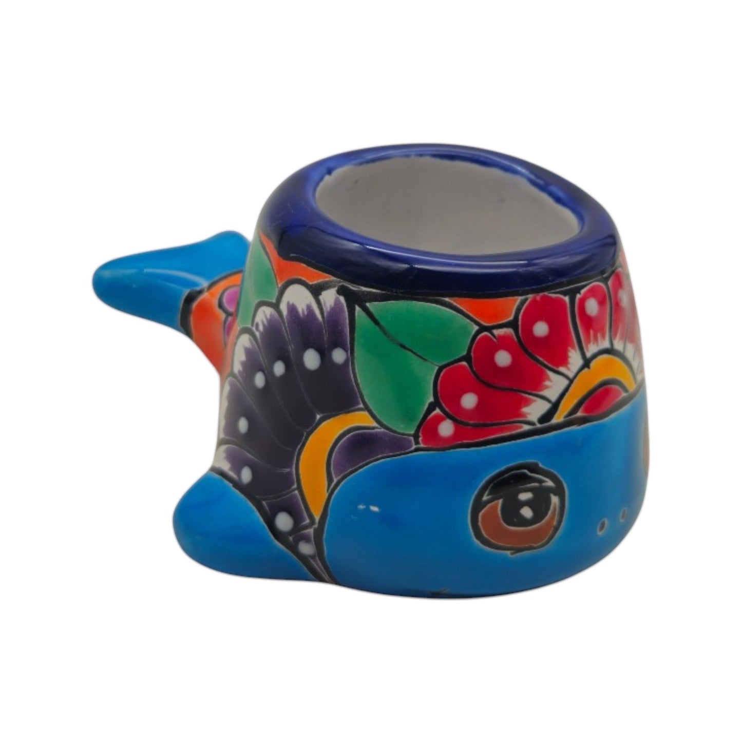 Small Talavera Whale Planter | Colorful Mexican Animal Pot