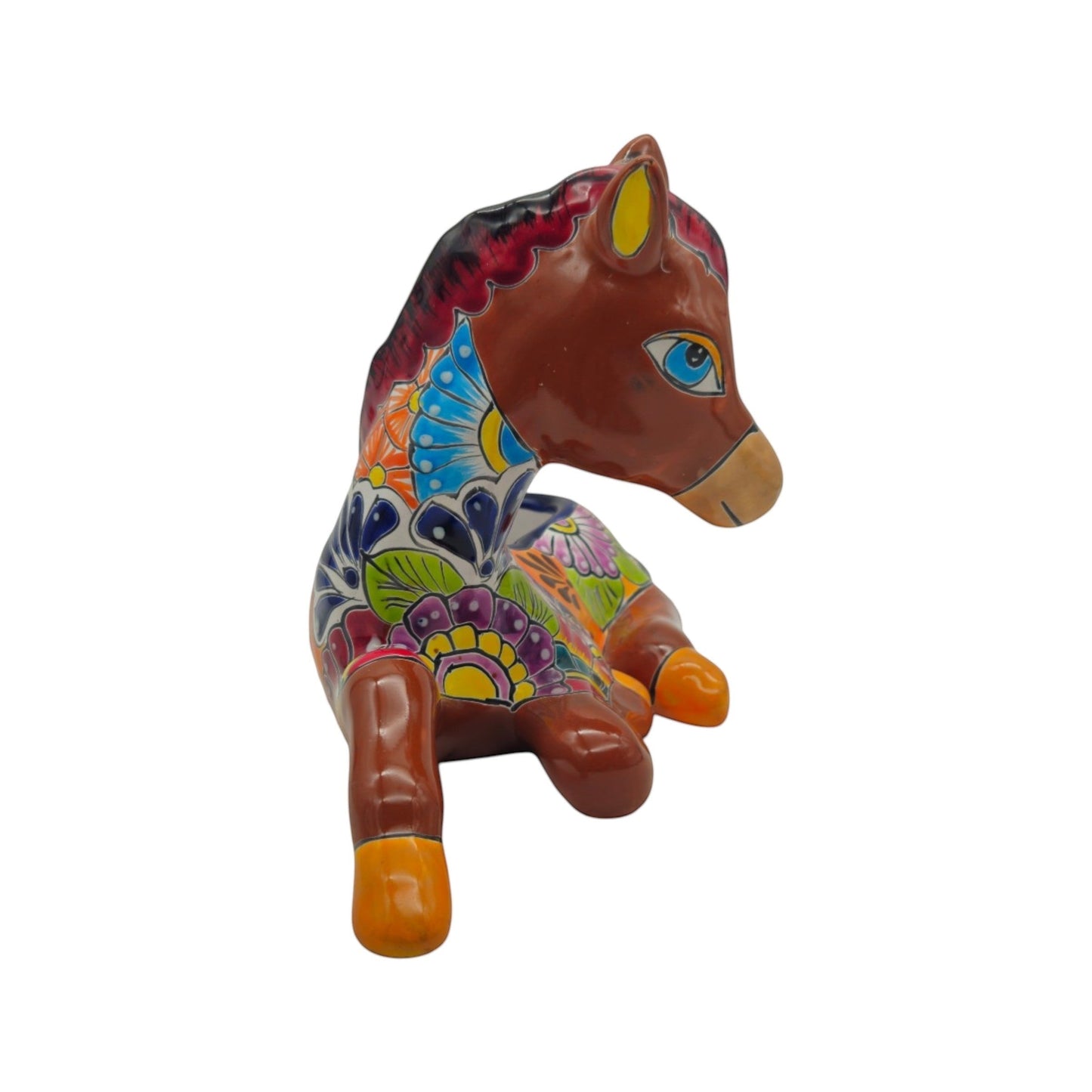 Small Talavera Horse Statue Planter
