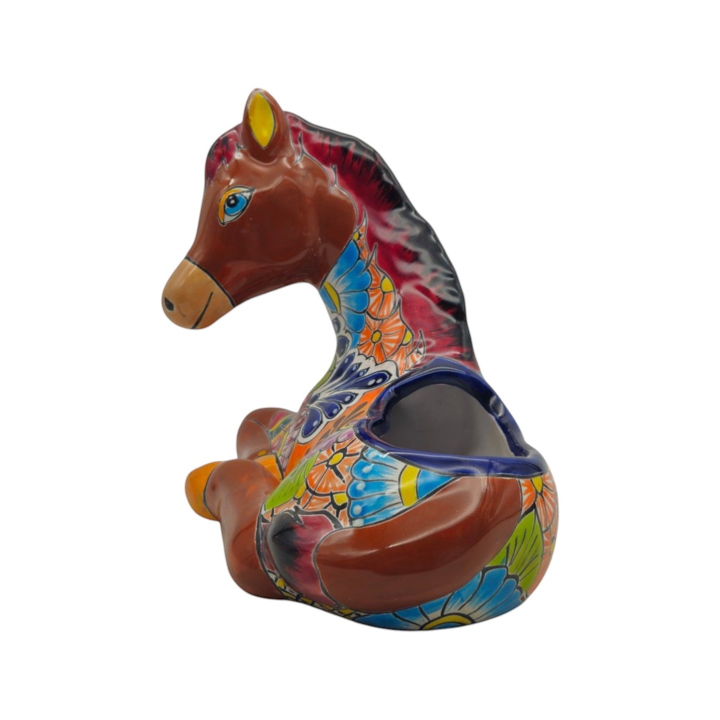 Small Talavera Horse Statue Planter