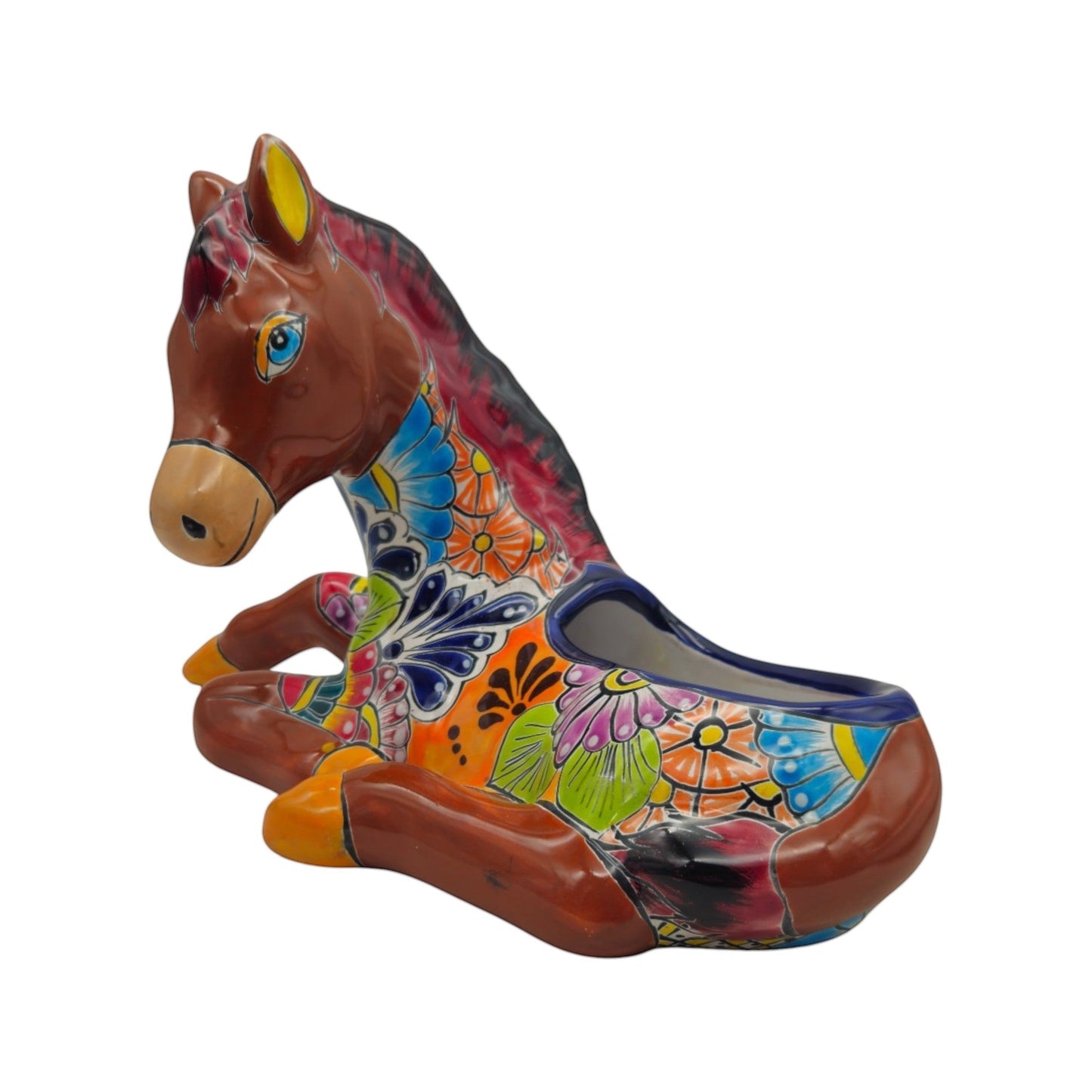 Small Talavera Horse Statue Planter