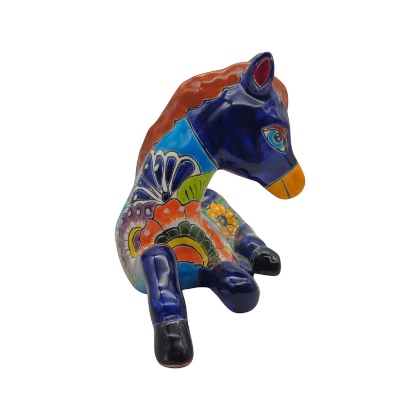 Small Talavera Horse Statue Planter