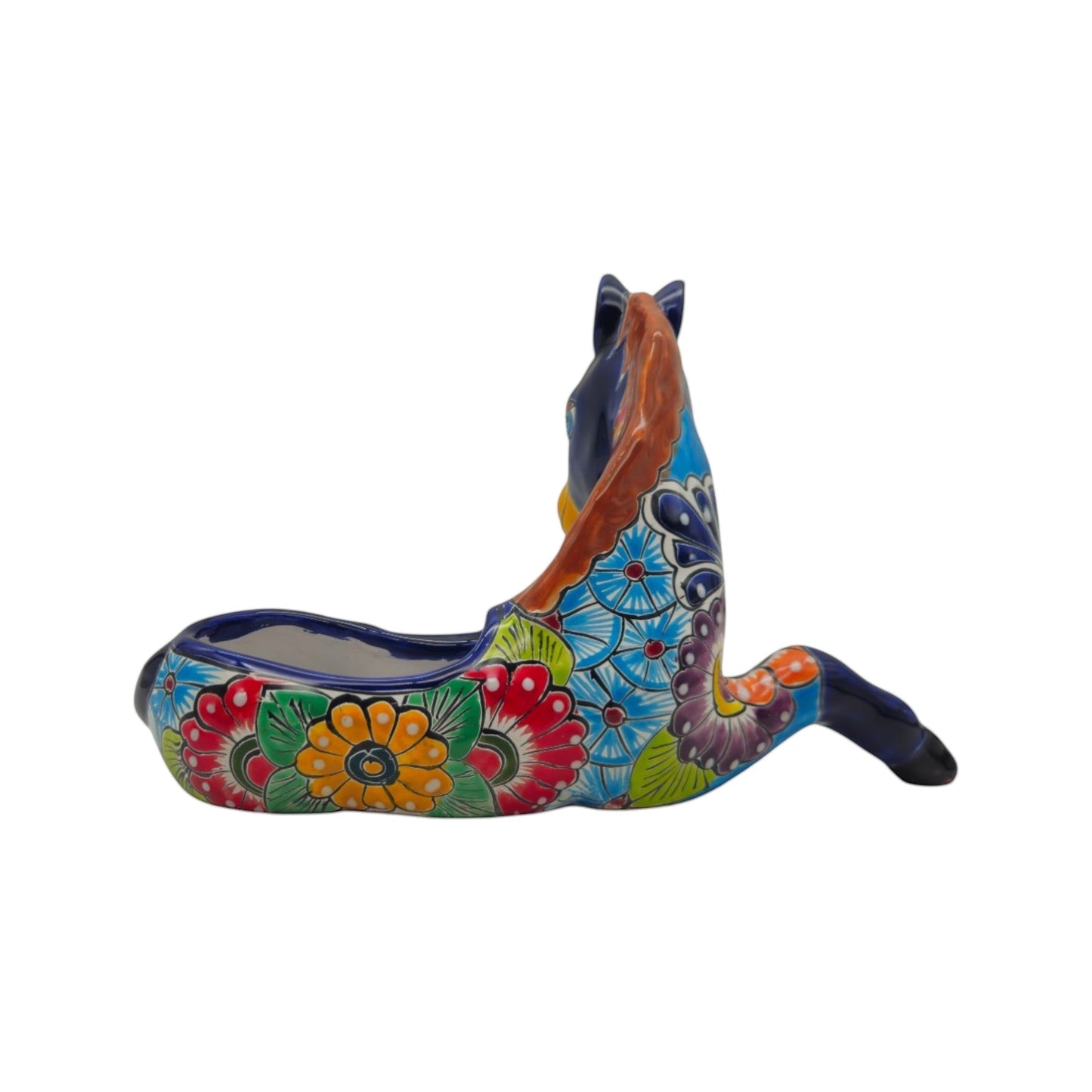 Small Talavera Horse Statue Planter