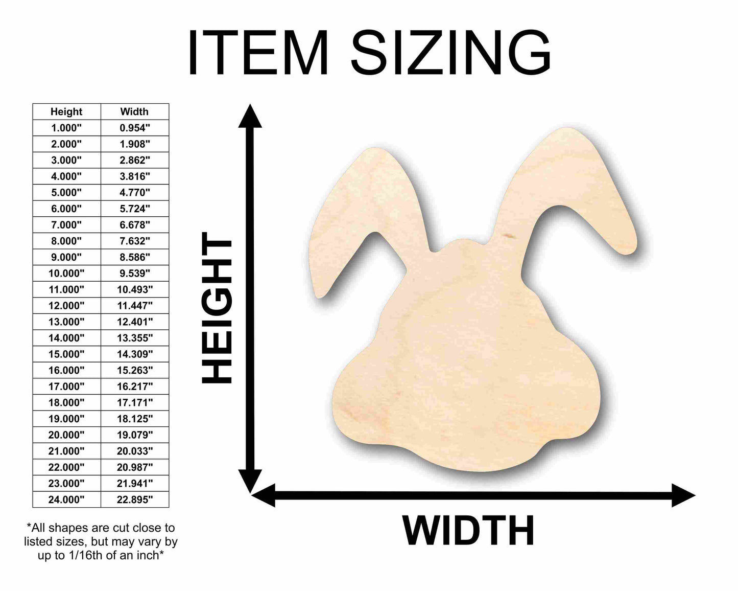 Unfinished Wood Easter Bunny Silhouette - Craft- up to 46" DIY