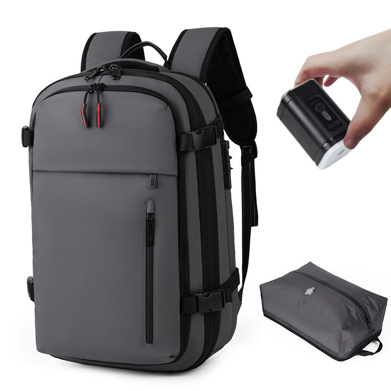 Vacuum-sealed Backpack Cross-border Trade Large Capacity Compression Design Short-trip Travel Bag With USB Charging Port