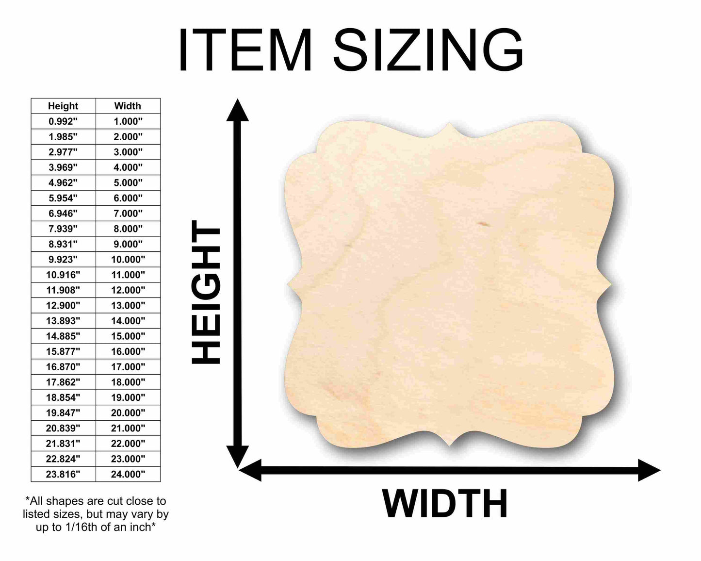 Unfinished Wood Fancy Award Craft Plaque Silhouette - Craft- up to 46" DIY
