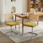 Mid Century Modern Dining Chairs Set of 2, Velvet Accent Chairs with Natural