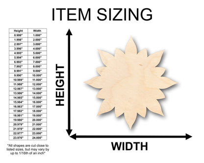 Unfinished Wood Flower Floral Starburst Shape - Craft - up to 46" DIY