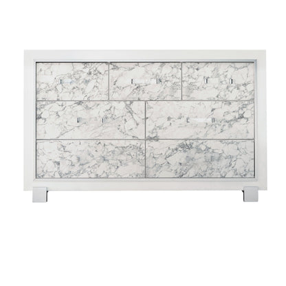 Skye - Marble Dresser - White