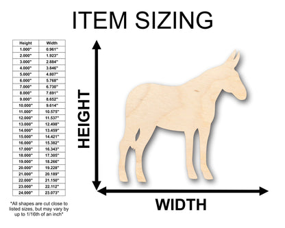 Unfinished Wood Mule Shape - Craft - up to 46" DIY