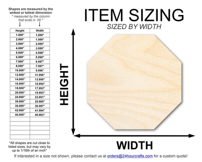 Unfinished Wood Octagon Shape | DIY Craft Cutout | up to 46" DIY