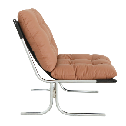 Accent Chair High Back Wingback Faux Leather Brown 27x32x39 In 350 LB