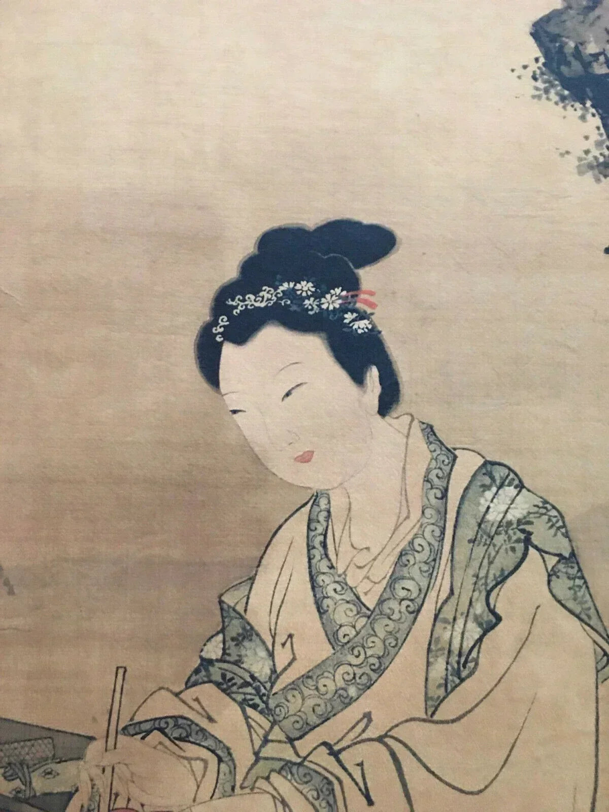 Tang Yin–Style “Poems on Red Leaves” Chinese Scroll – Ink & Color on Rice Paper