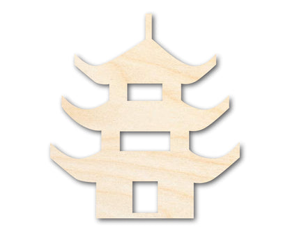 Unfinished Wood Pagoda Shape | Craft Cutout | up to 46" DIY