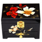 Push‑Top Lacquer Jewelry Box – Red & Black Dowry‑Style Wood Chest