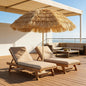 Outdoor Tiki Umbrella Faux Straw Khaki Brown 72.8in UPF 30