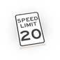 20 MPH Speed Limit Street Sign - Custom Printed 2x3 Tile - Made Using LEGO® Parts