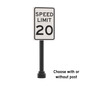 20 MPH Speed Limit Street Sign - Custom Printed 2x3 Tile - Made Using LEGO® Parts