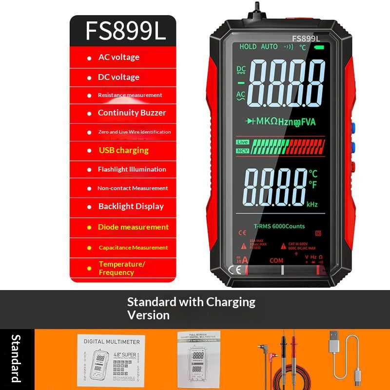 Fully Automatic Burn-Proof Large-Display Smart Multimeter
