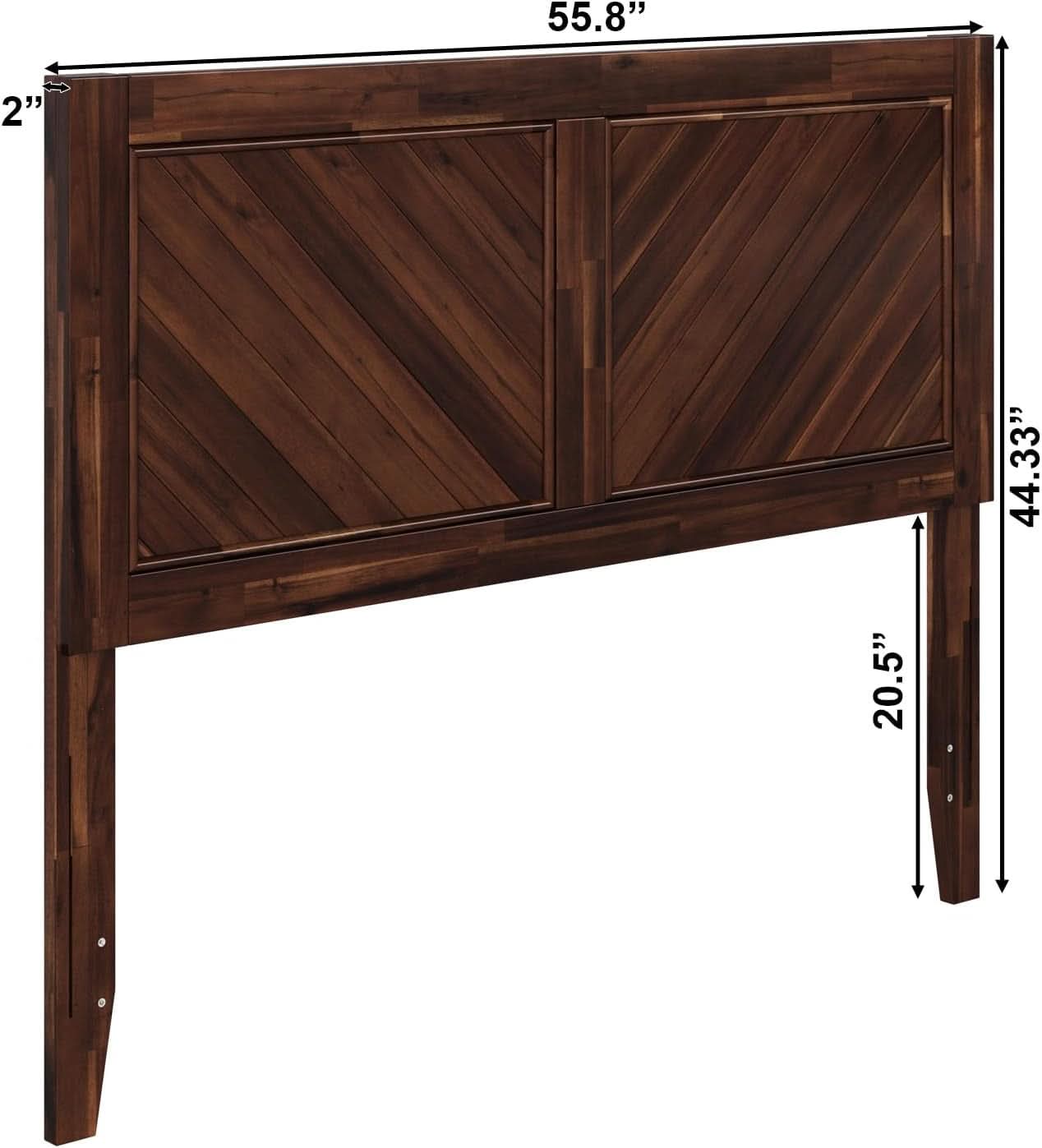 Rustic Solid Wood Headboard With USB Charging Station