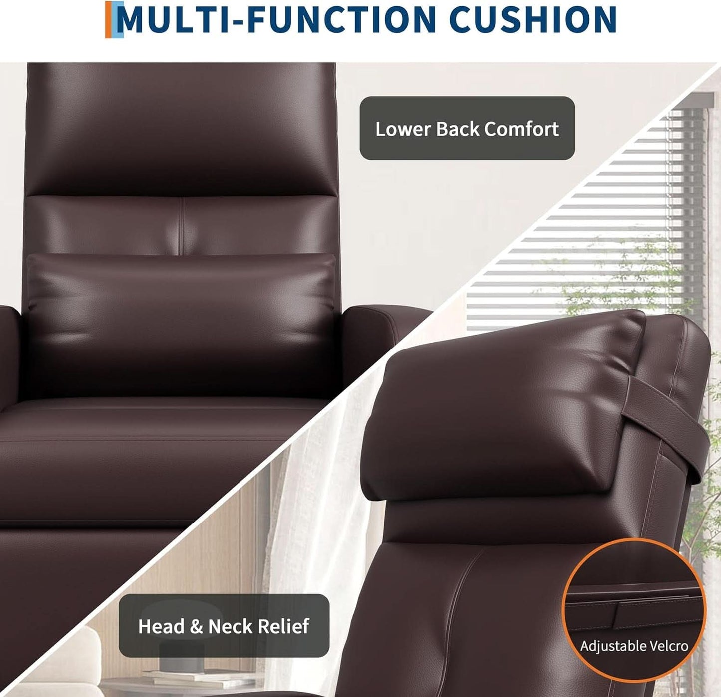 Power Recliner Chair With Heating Massage Tall Back
