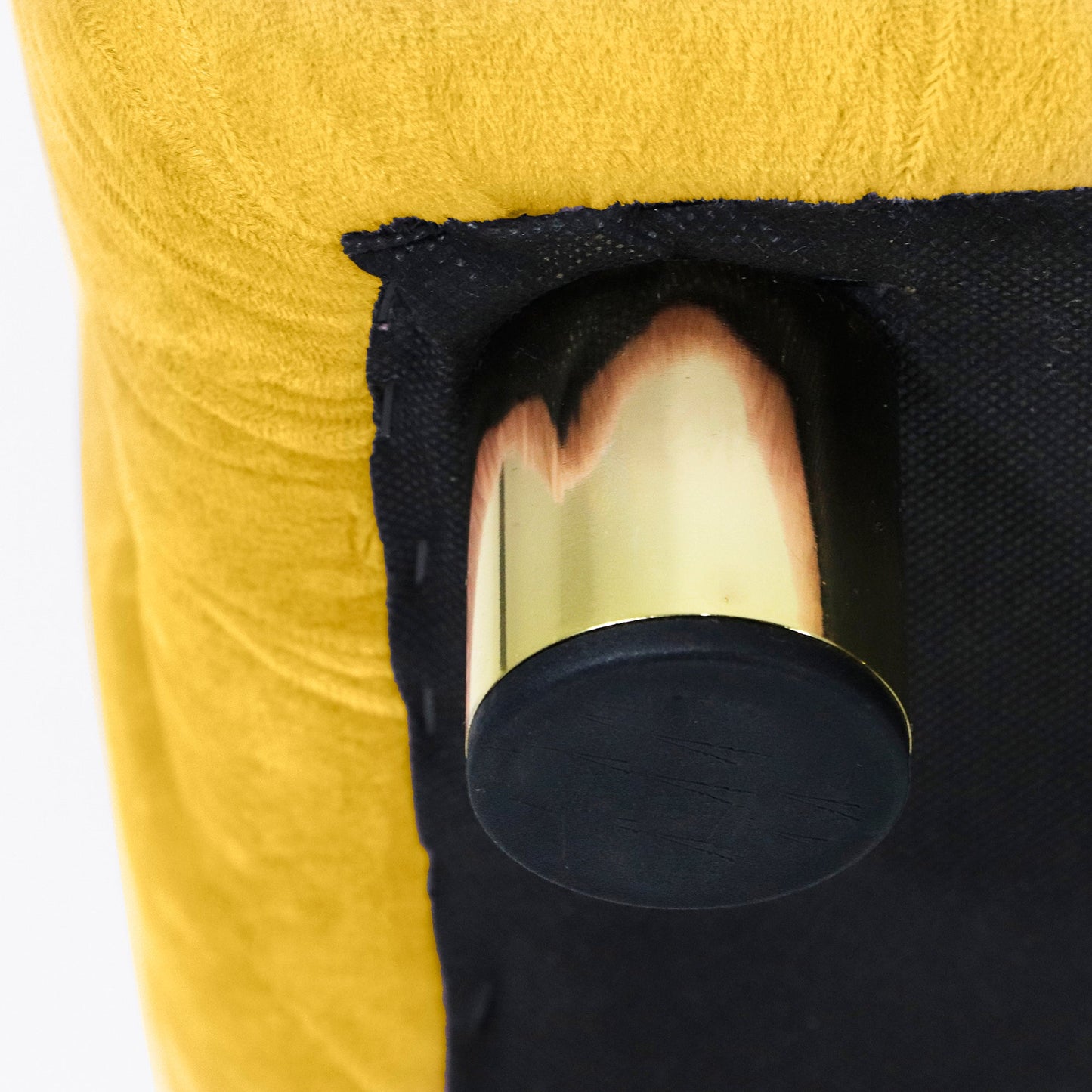 Yellow Modern Velvet Upholstered Ottoman Small Cube 18.11x18.11x18.9