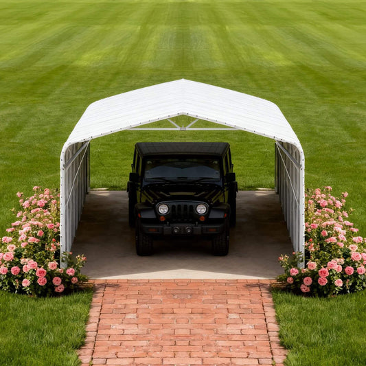 [20X30FT] Alora Heavy-Duty Outdoor Galvanized Steel Carport (SAK21596)